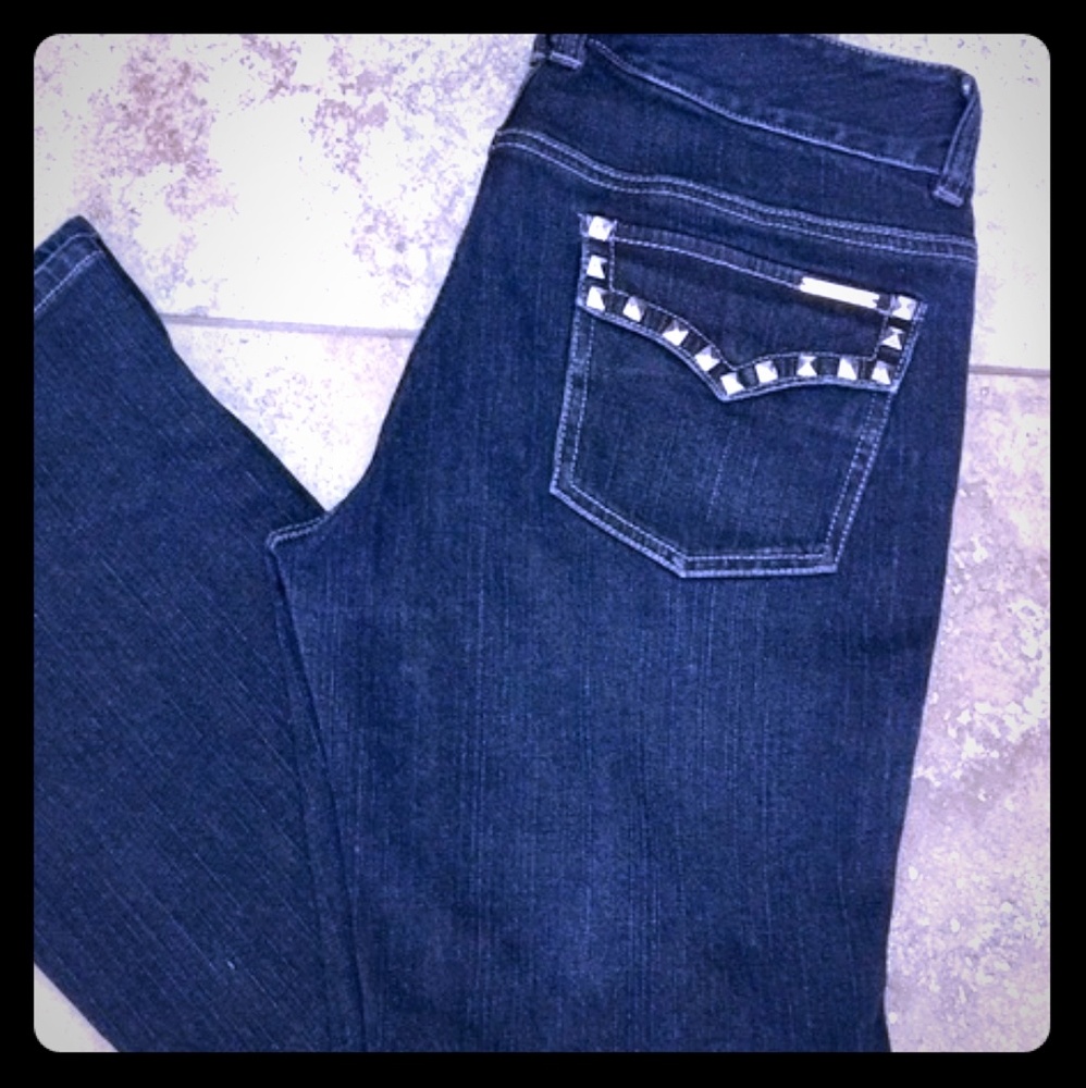 Michael Kors Golden Studded Denim Bootcut Jeans